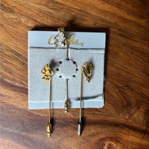 Gold and Silver Stick Pins Set